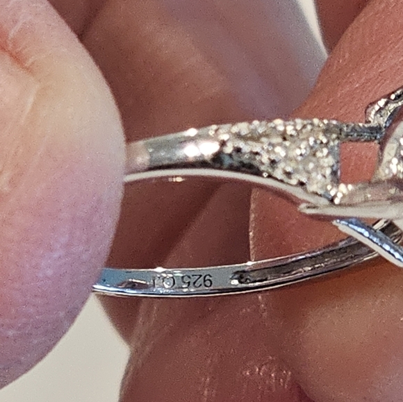 White Gold Over Silver Mystic/Fantasy Topaz and diamond Ring 7 - Picture 4 of 5